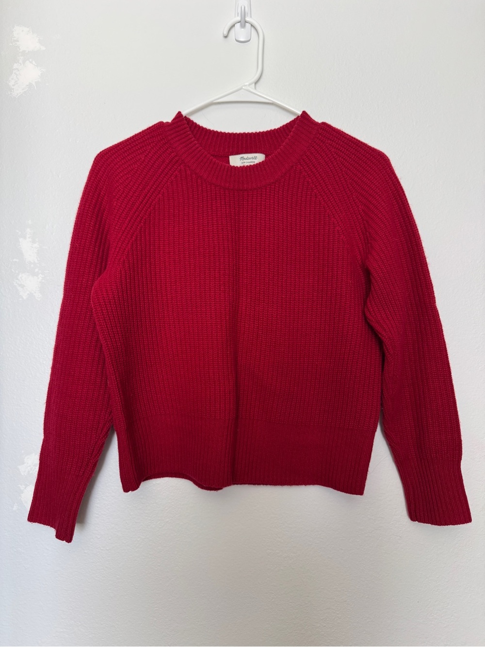 Madewell cashmere windham pullover sweater in red